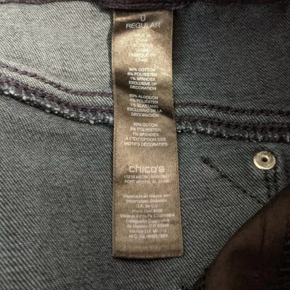 CHICO’s So Perfect Pull-on Skinny Stretch Jegging Jeans Size 0/4 - Picture 6 of 6